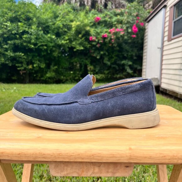 Amberjack The Loafer Suede Leather Comfort Loafers in Cobalt Blue Size 9.5 M - Picture 3 of 8